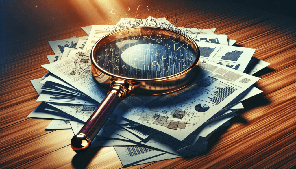 magnifying glass over financial documents when performing a QoE