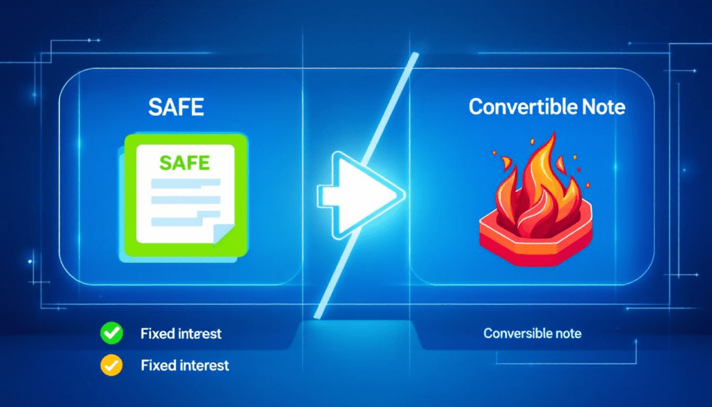 SAFE notes and convertible notes in terms of features