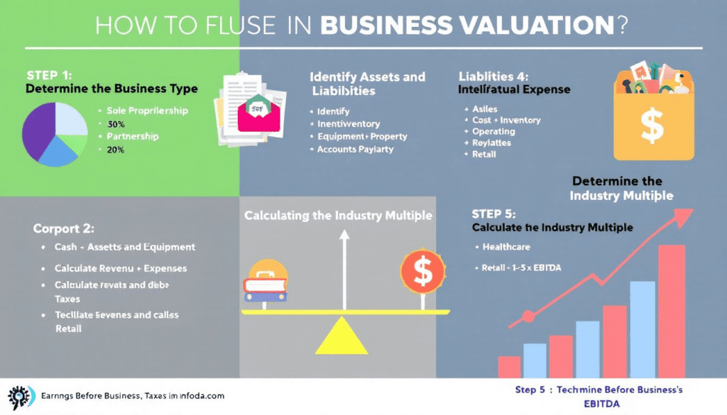 Steps to calculate a business's value