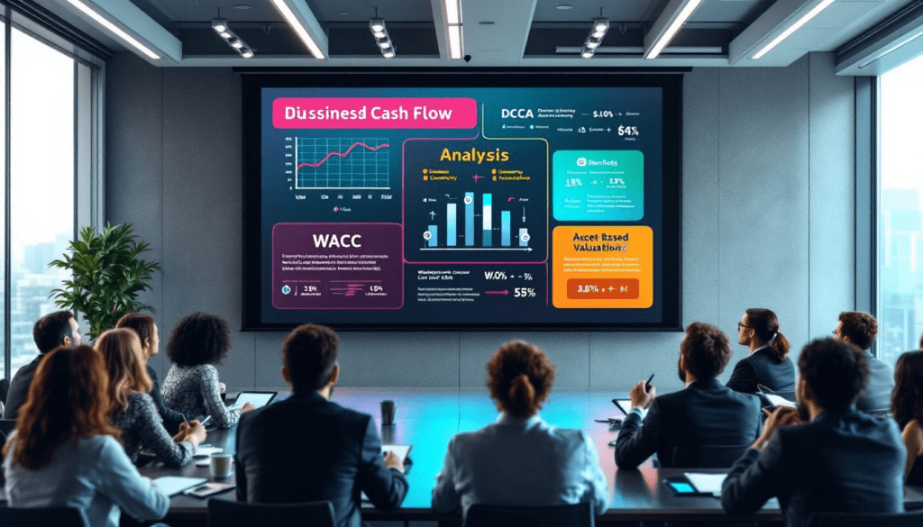 A visual representation of different business valuation methods