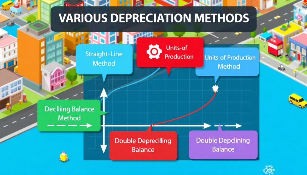 A diagram depicting different depreciation methods